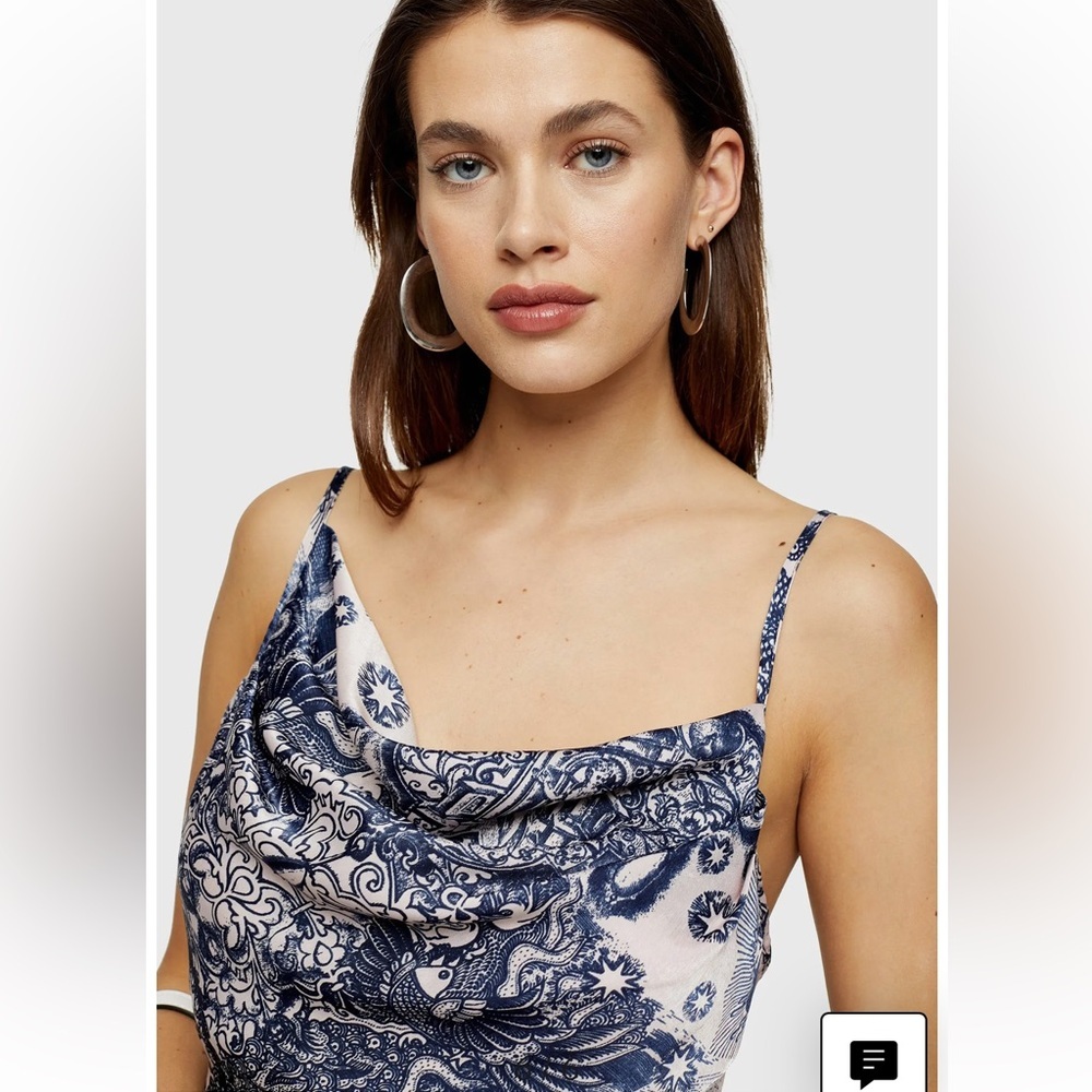 Topshop Idol Tattoo Print Satin Slipdress Size:6 - Picture 3 of 16